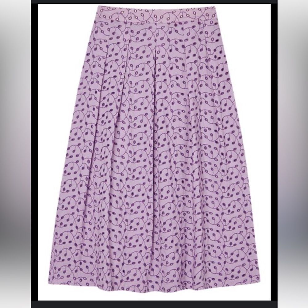 Momoni Zelda Maxi Skirt in Lilac Eyelet| Size 8 - Picture 3 of 10